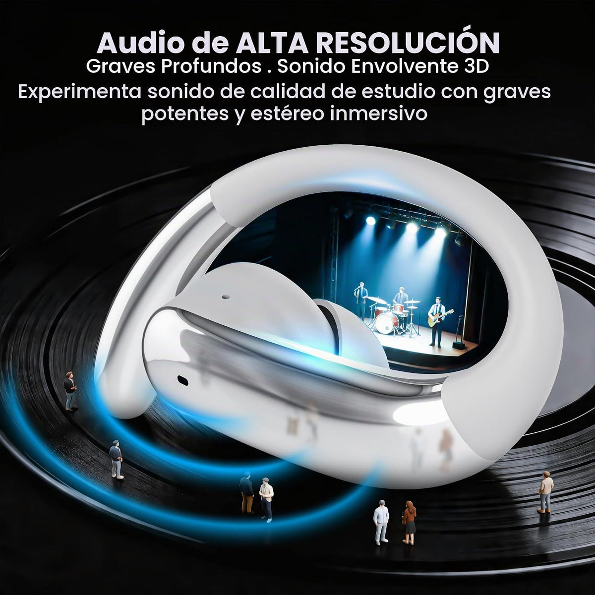 RichEast Auriculares inalámbricos con cancelación activa de ruido,...