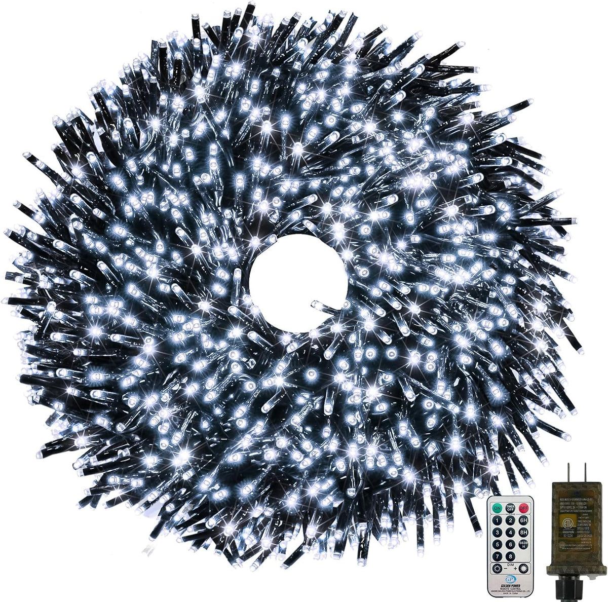 Guirnalda de luces navideñas de 50 pies, 1000 luces LED con control...
