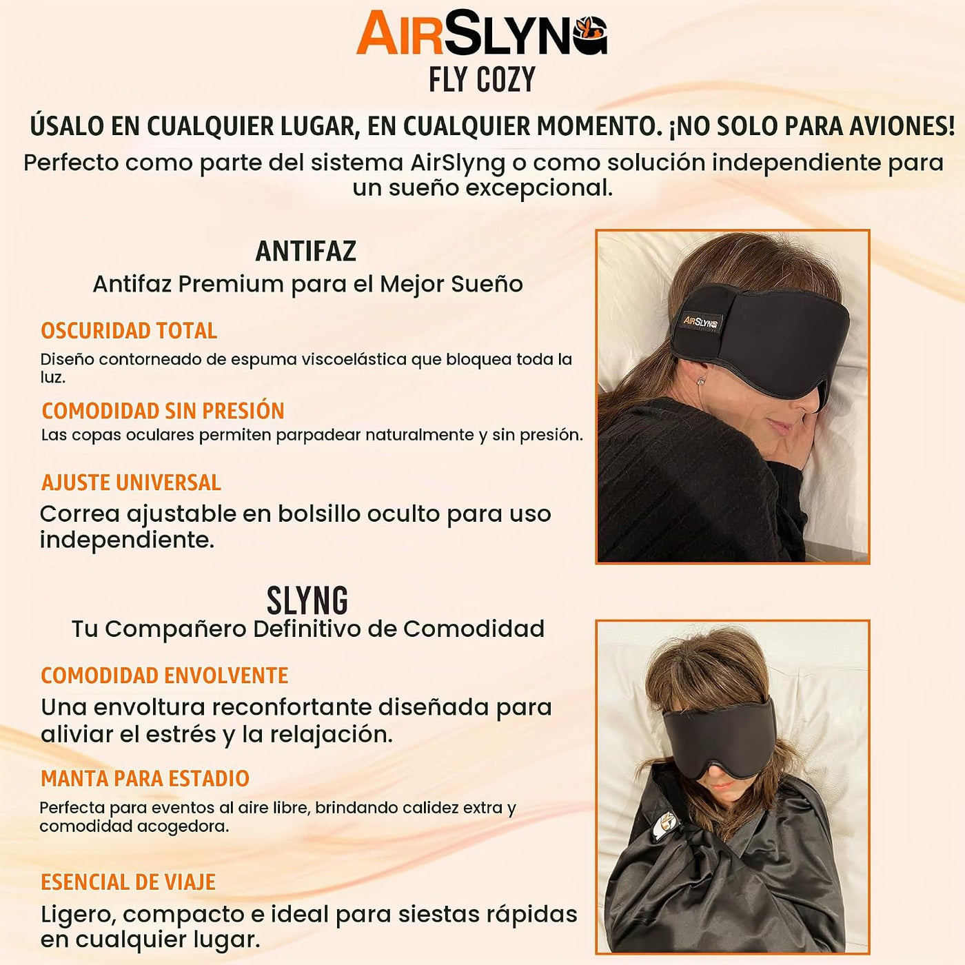 Sistema de apoyo para dormir de avión 3 en 1, paquete de 2 accesori...