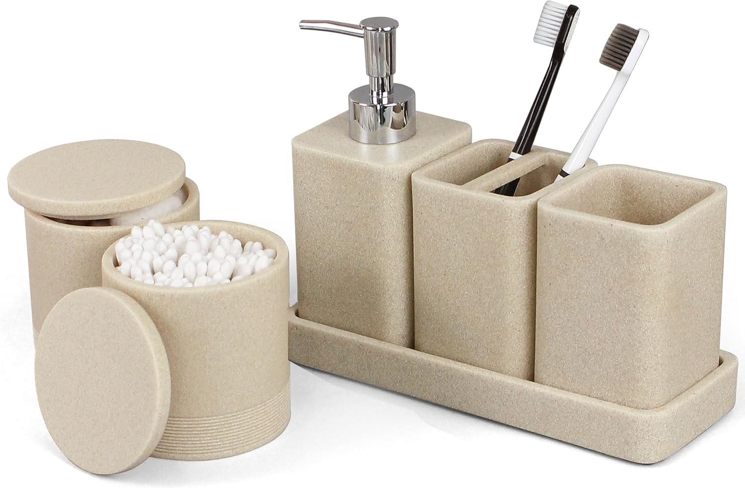 YMXYJM Juego de accesorios de baño, juego de baño de 6 piezas con s...