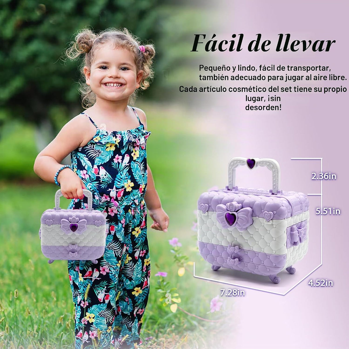 Kit de maquillaje para niños para niña: juguete de princesa lavable...