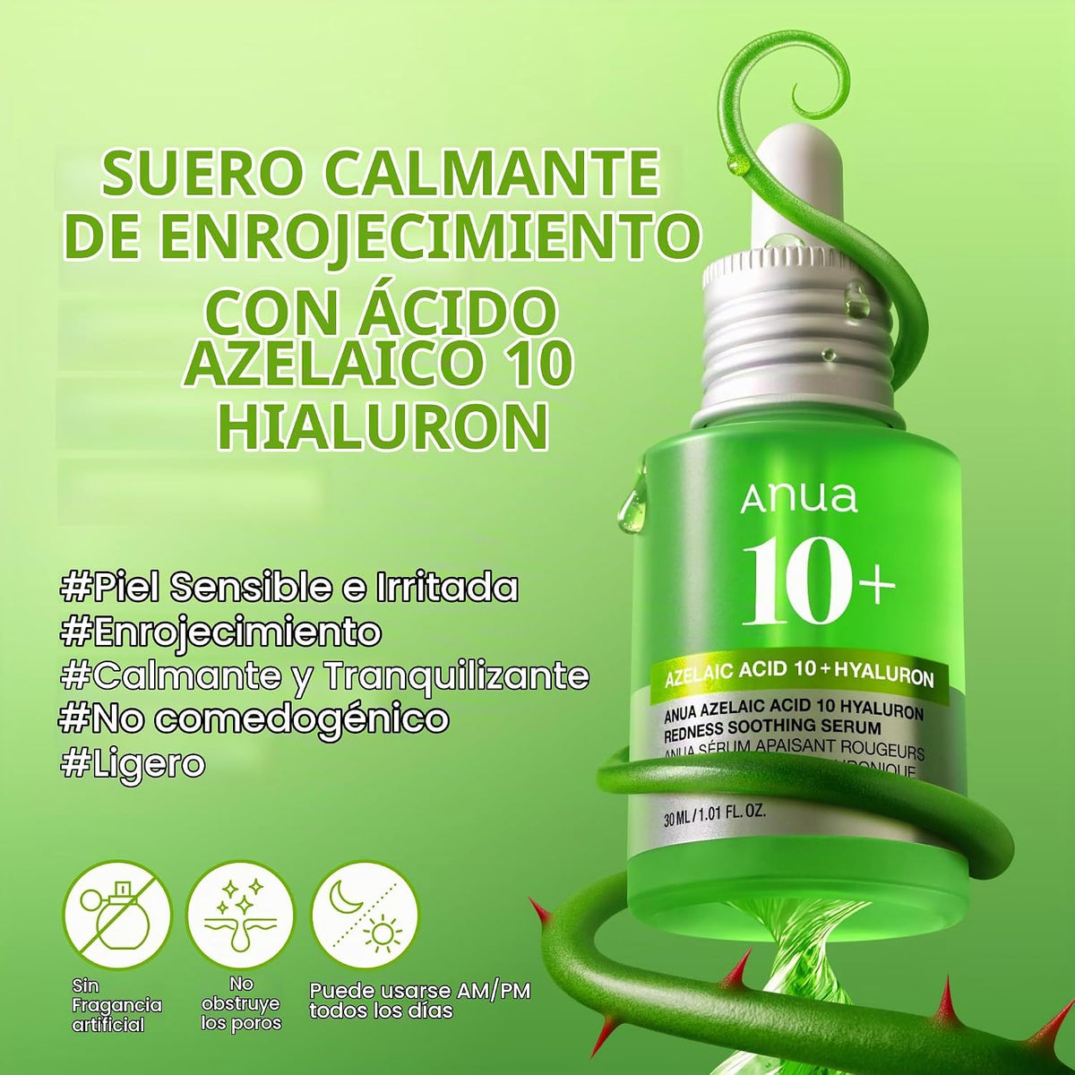 Anua Dúo Radiance Care | Suero calmante de enrojecimiento de ácido...
