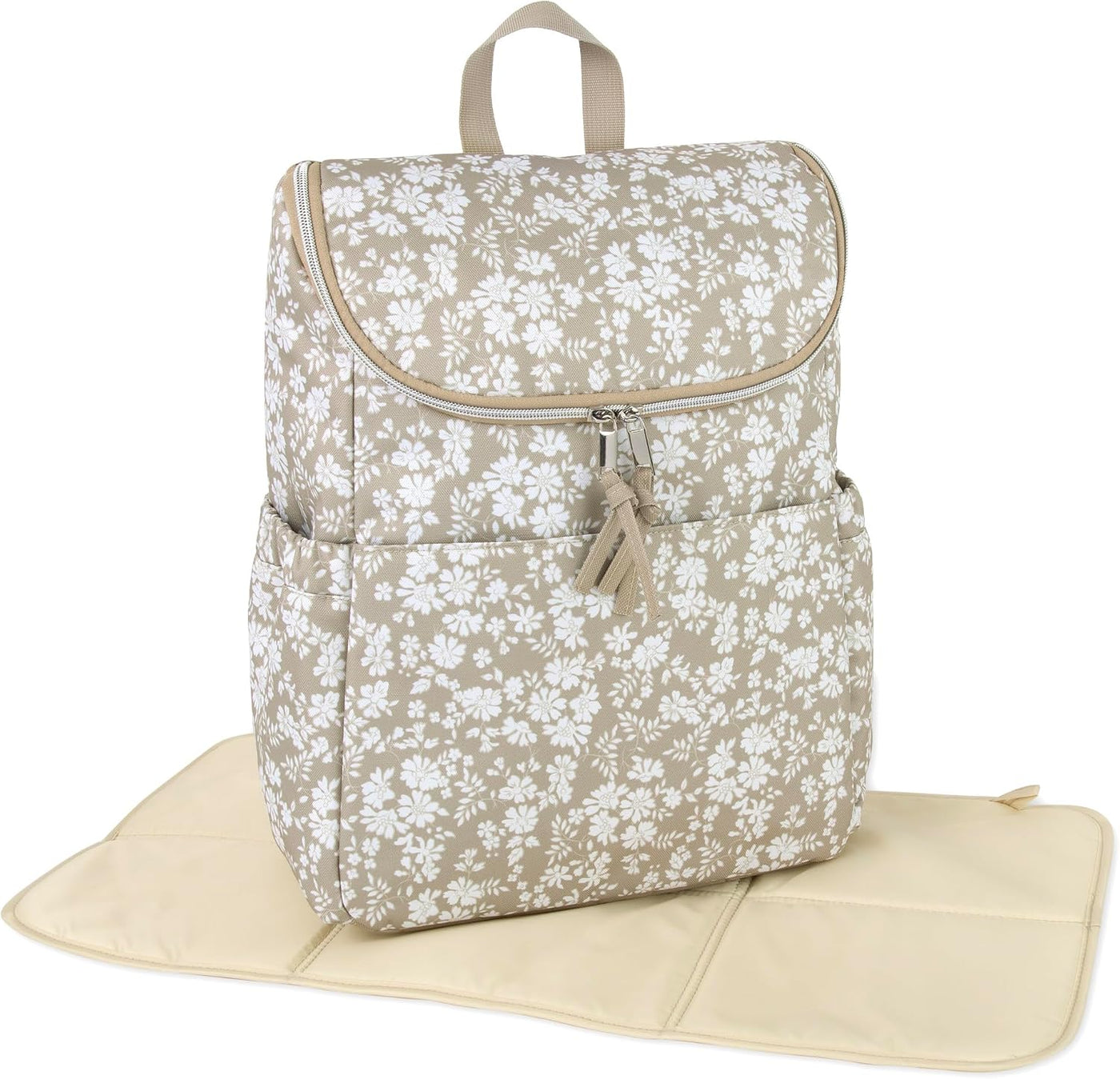 Mochila multifuncional floral para pañales y bolsa de viaje para be...