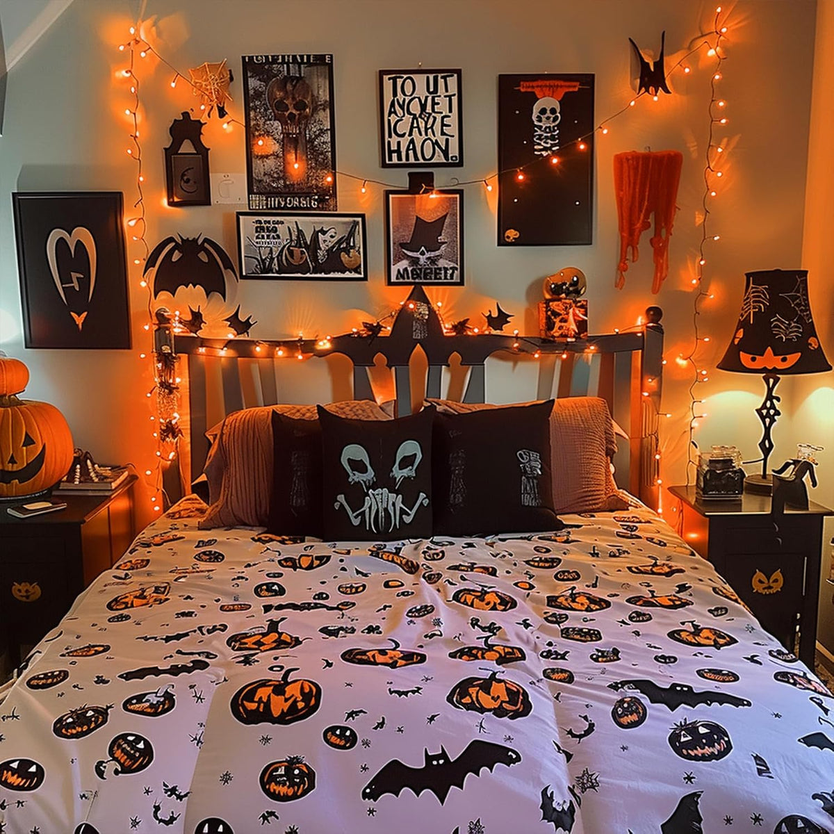 JMEXSUSS 250 luces LED naranjas para Halloween, luces de Halloween...