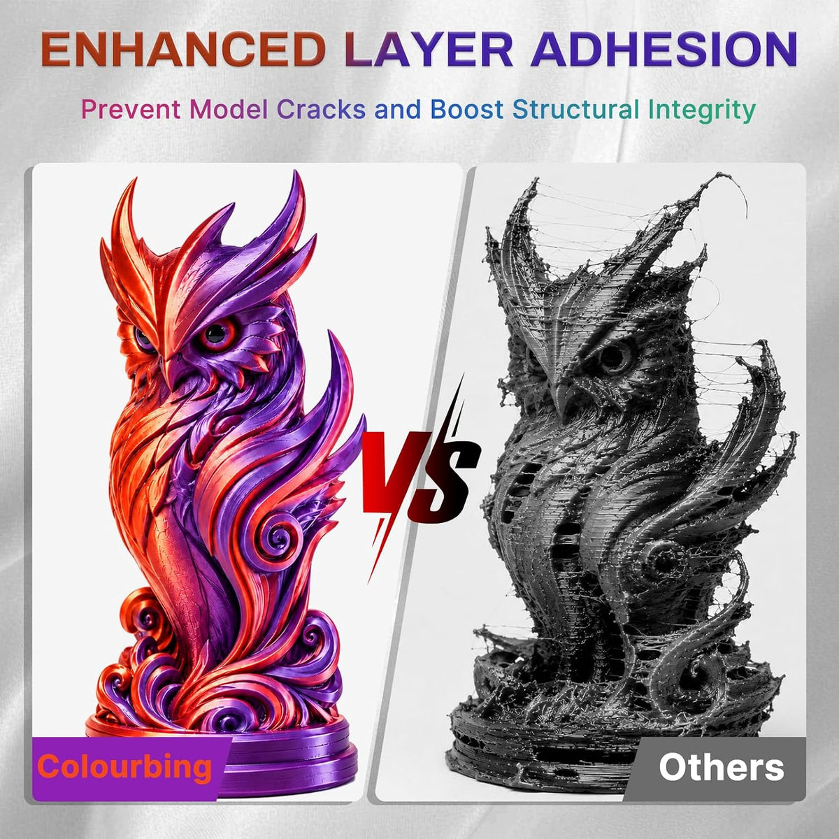 Colourbing Filamento de impresora 3D PLA+ de seda presecada de dobl...