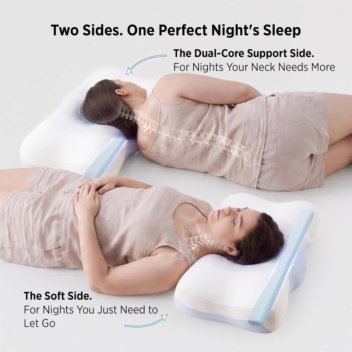 Bedsure Almohada cervical para el cuello \u2013 Almohadas de espuma...