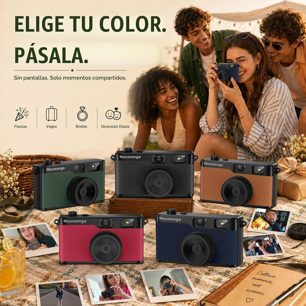 Maxmango Cámara digital vintage D53 - Cámara digital retro de 12 MP...