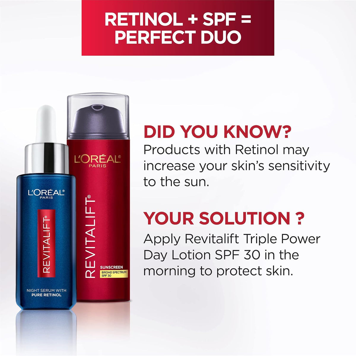 L'Oreal Paris Revitalift - Suero nocturno de retinol 0.3% puro,...