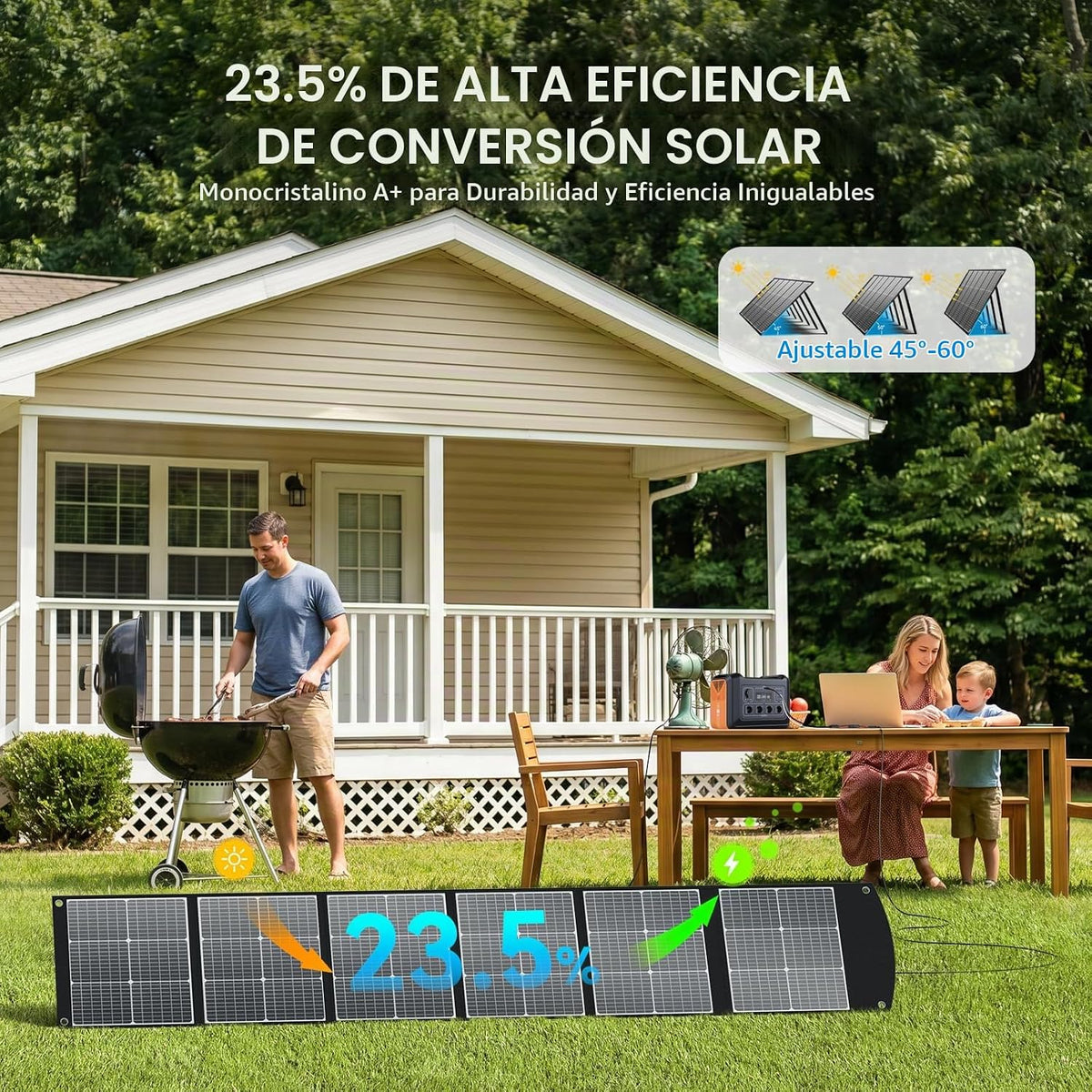 Maleta portátil con Panel Solar de 300W, Cable MC4 de 40V, XT60 DC...
