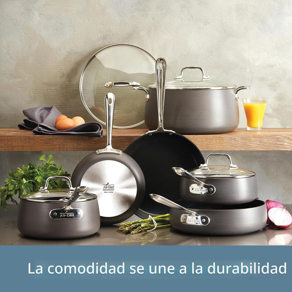 All-Clad HA1 - Juego de utensilios de cocina anodizados duros antia...