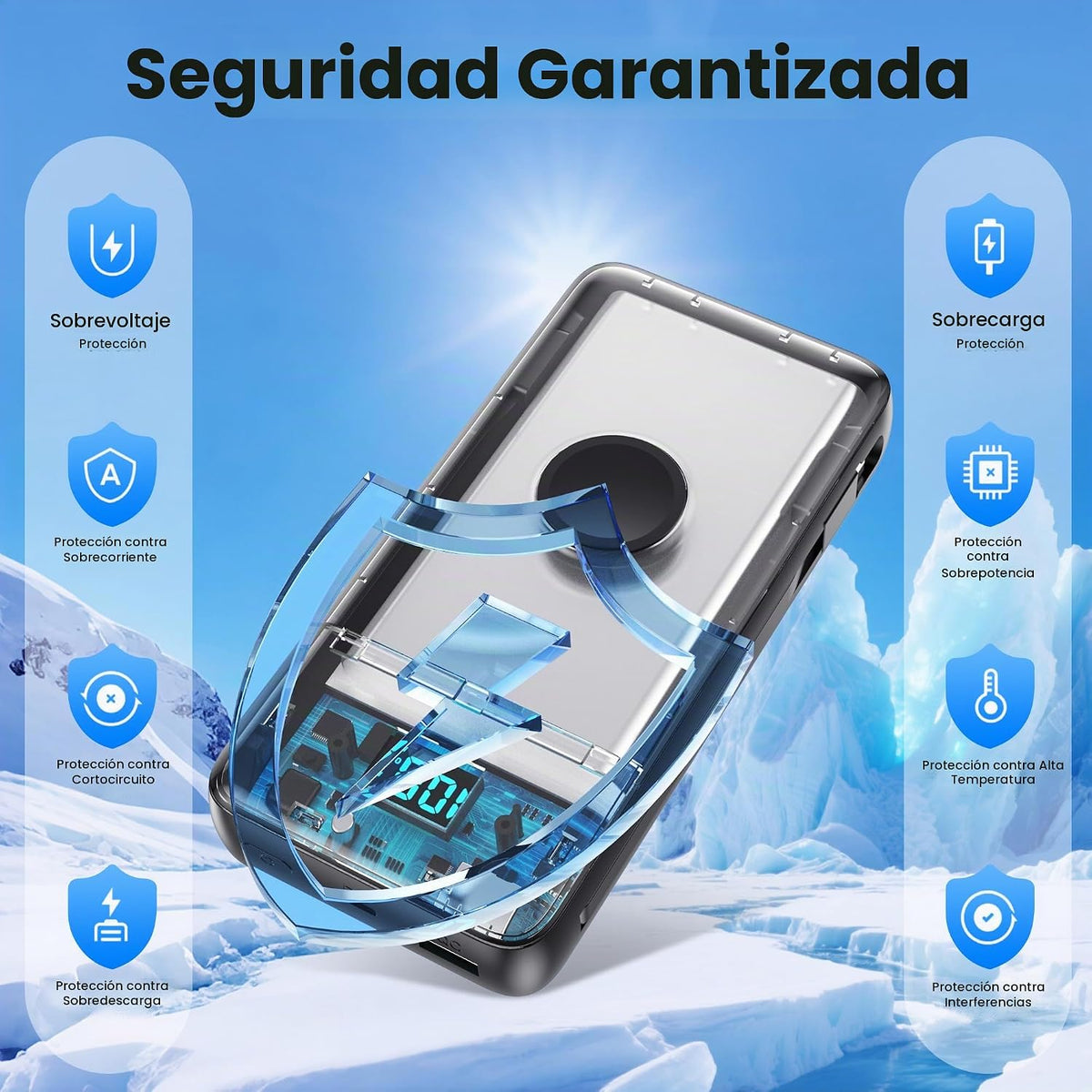 Cargador portátil de 40800 mAh para iPhone con cable integrado y ca...