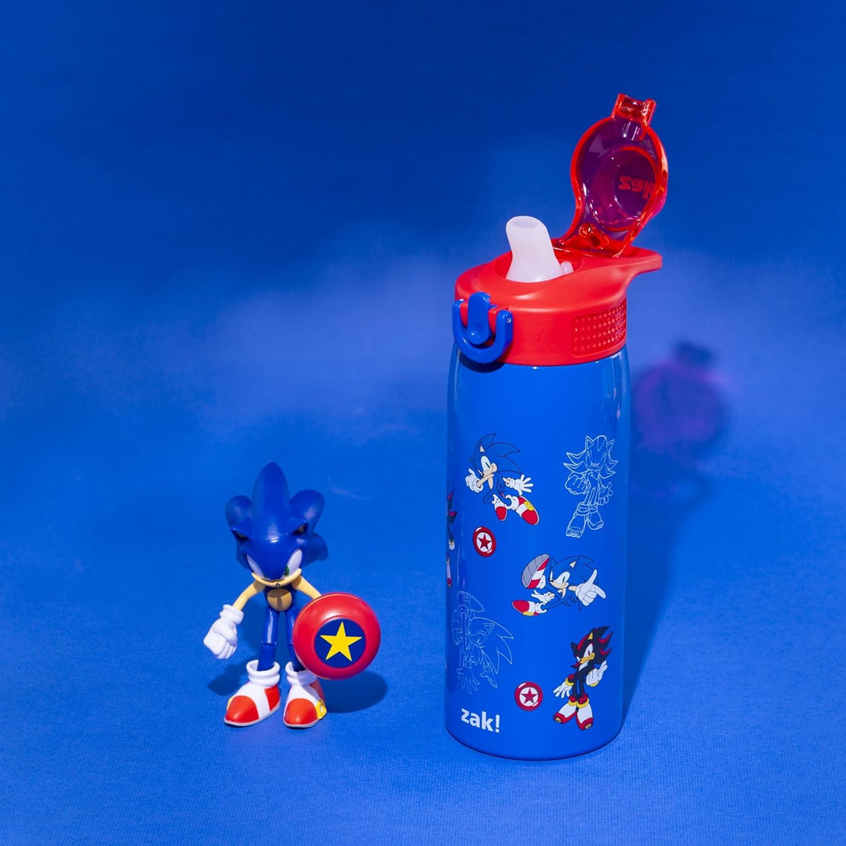 Zak Designs Sonic the Hedgehog Sage Botella de agua para niños con...