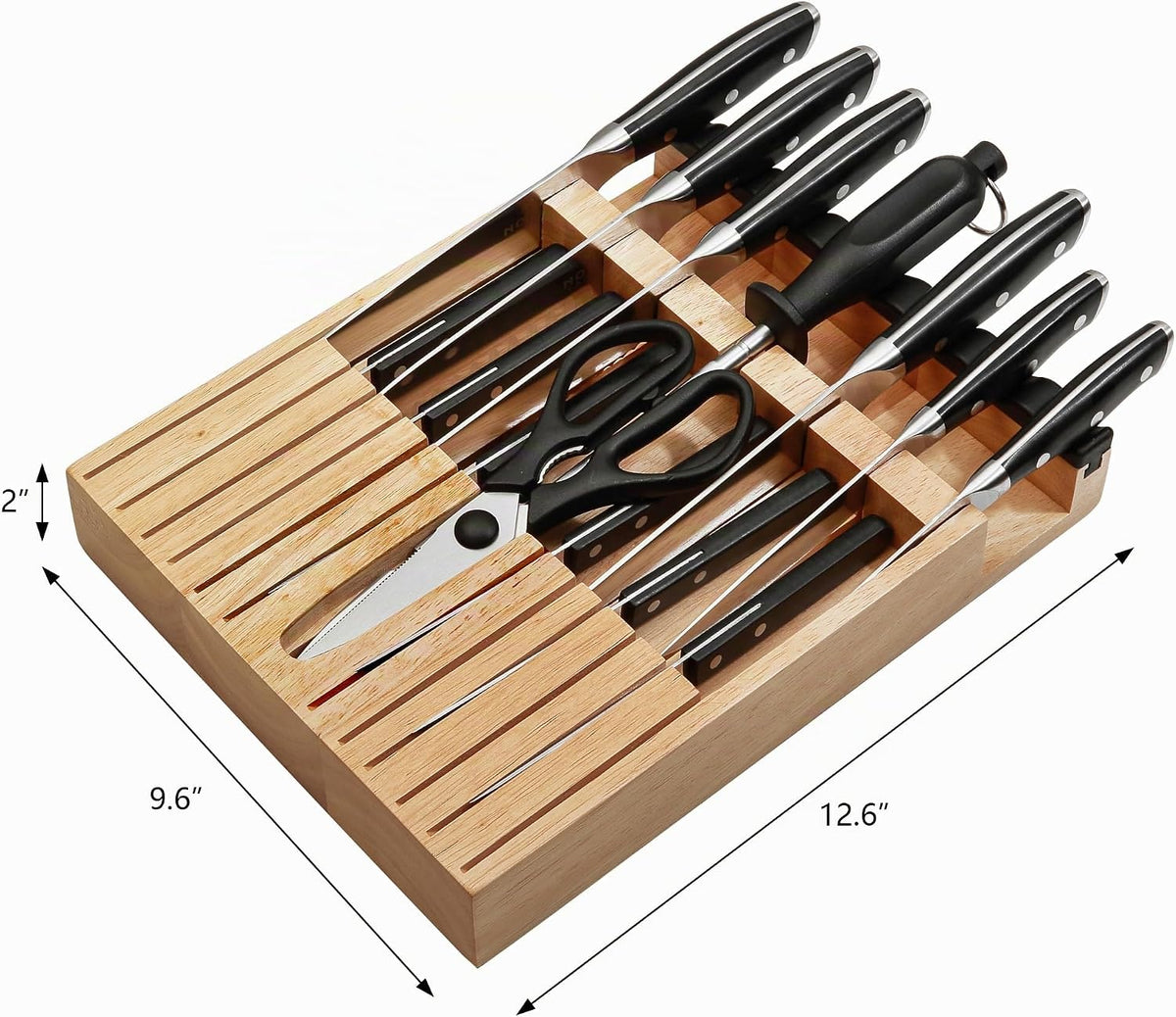 Juego de cuchillos con bloque, N NOBLE FAMILY, juego de 16 cuchillo...