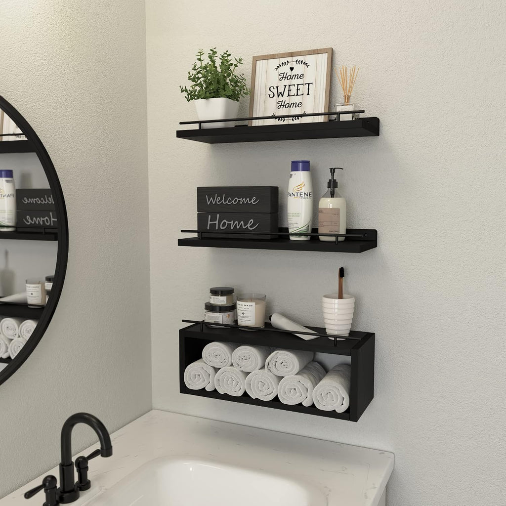 WOPITUES Estantes flotantes para pared con estante de cubo, estante...