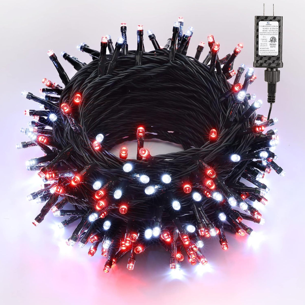 Cadena de luces navideñas rojas y blancas Brizled para interiores y...