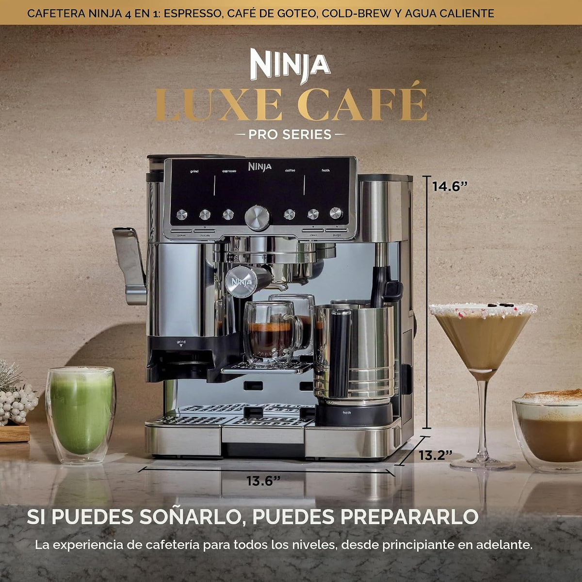 Ninja Luxe Café Pro Series, máquina de café expreso, café por goteo...