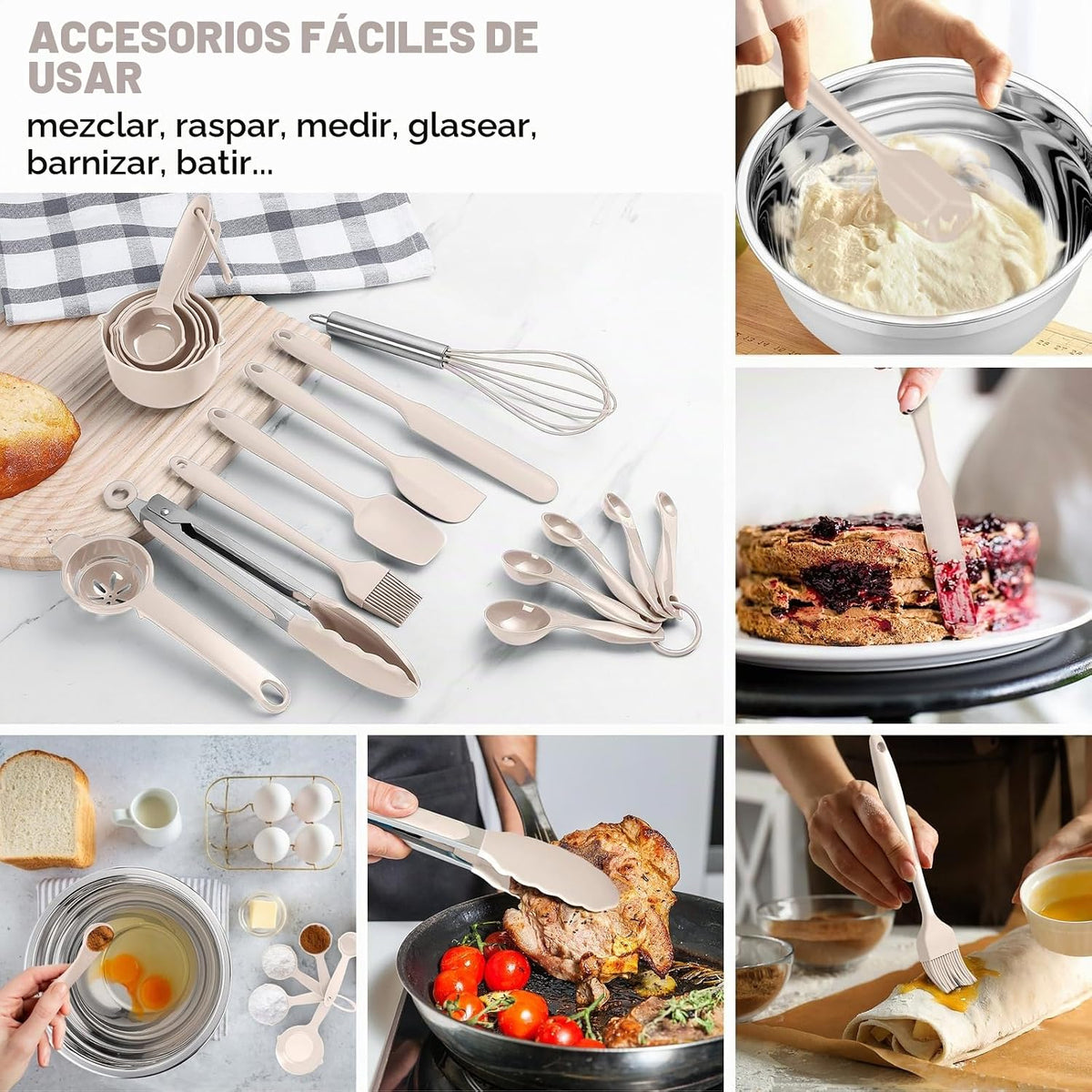 E-far Juego de 25 cuencos para mezclar con tapa, cuencos de acero i...