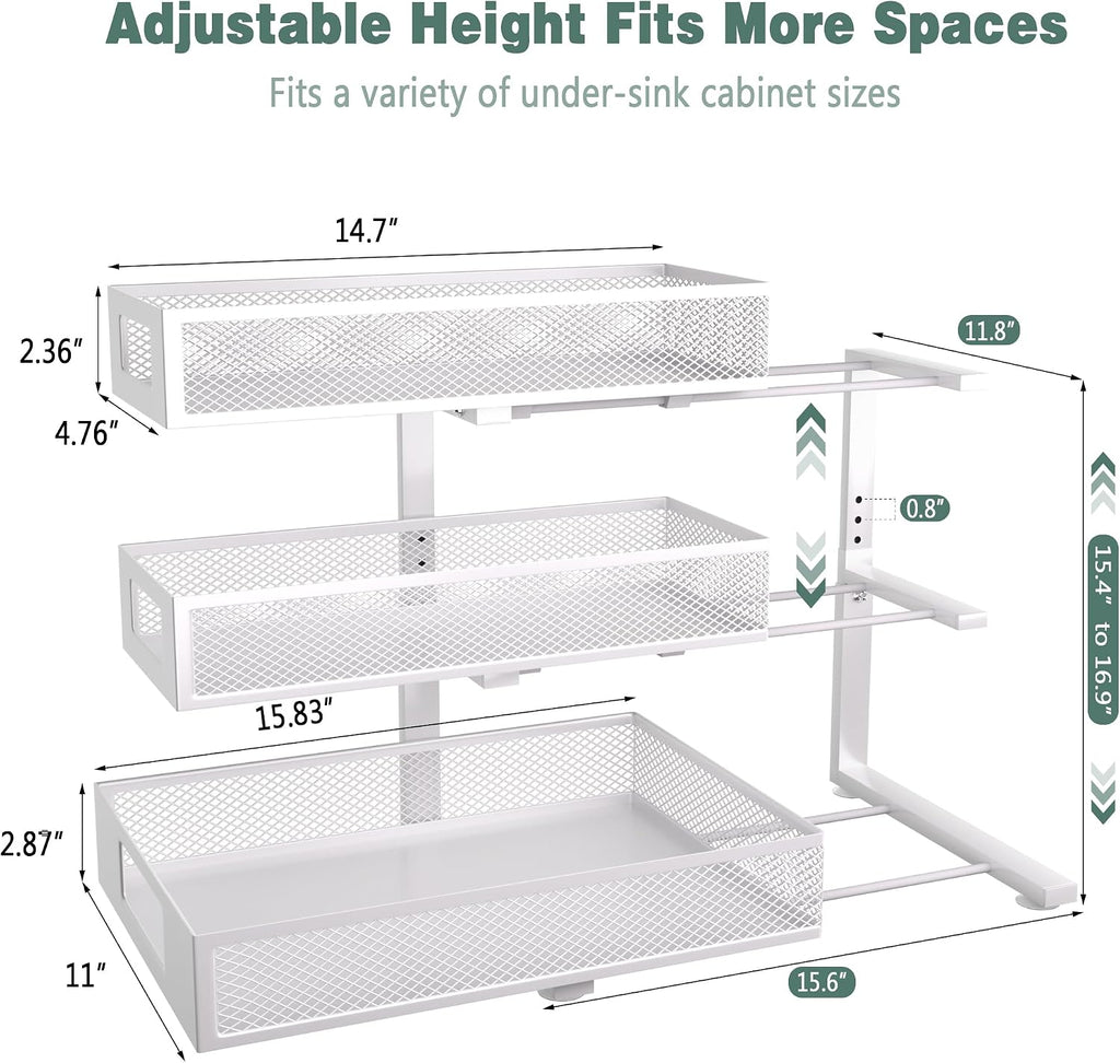 Organizador debajo del fregadero, organizador de gabinete extraíble...