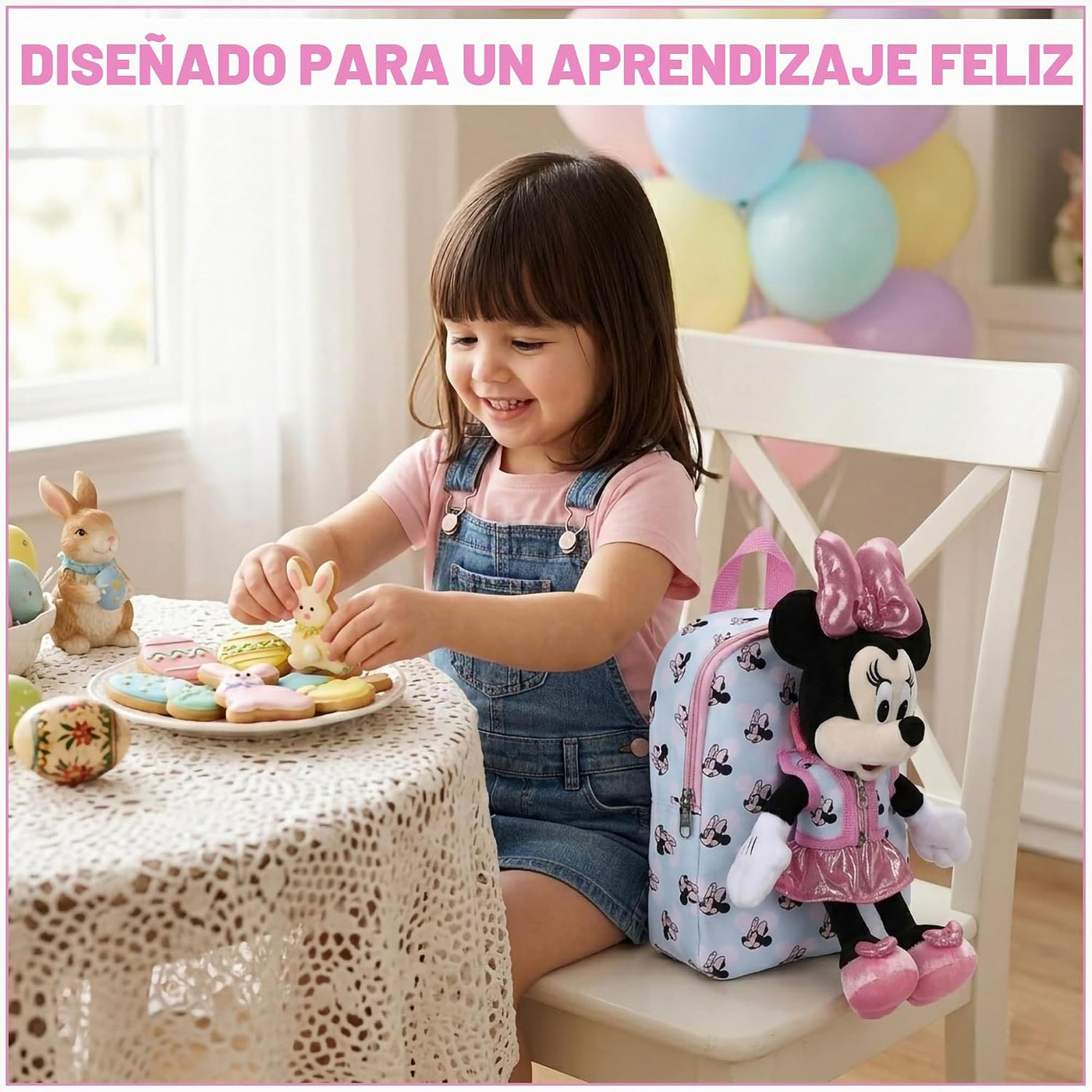 Disney Minnie Mouse - Mochila de peluche de Mickey y 10"