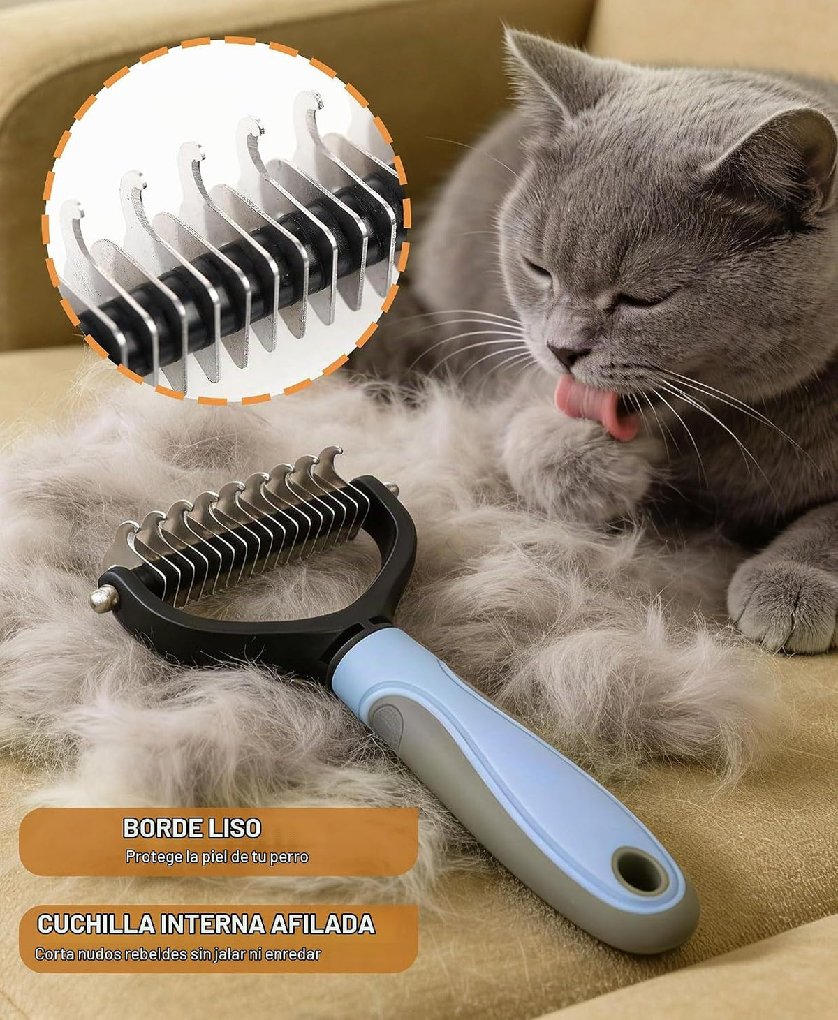 Kit de aseo para gatos y perros, removedor de pelo mate para gatos,...