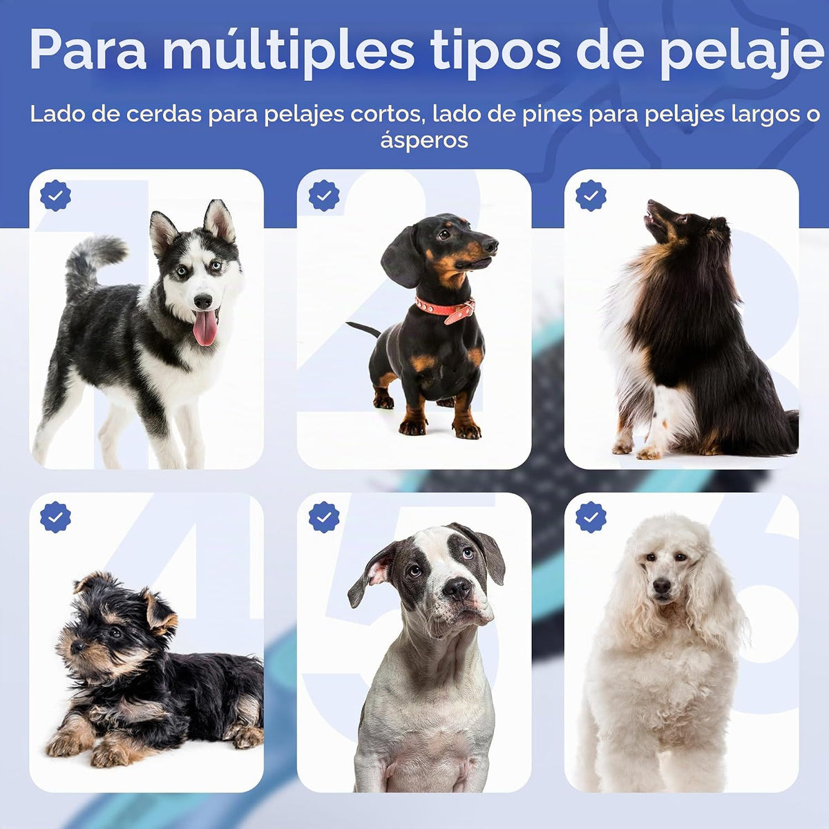 AKC Cepillo de aseo de doble cara para perros, cerdas y alfiler, pe...