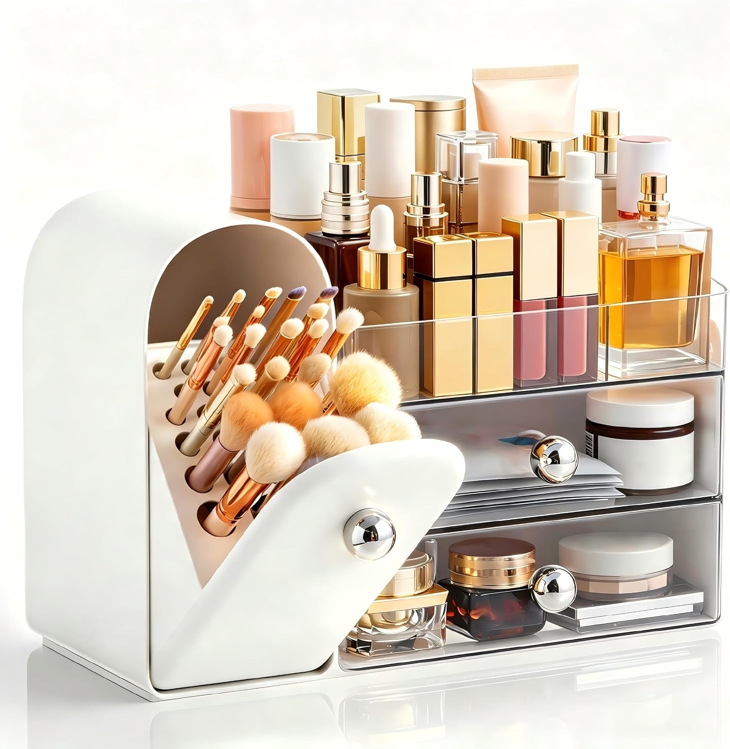 HBlife Organizador de maquillaje para encimera con cajones, organiz...