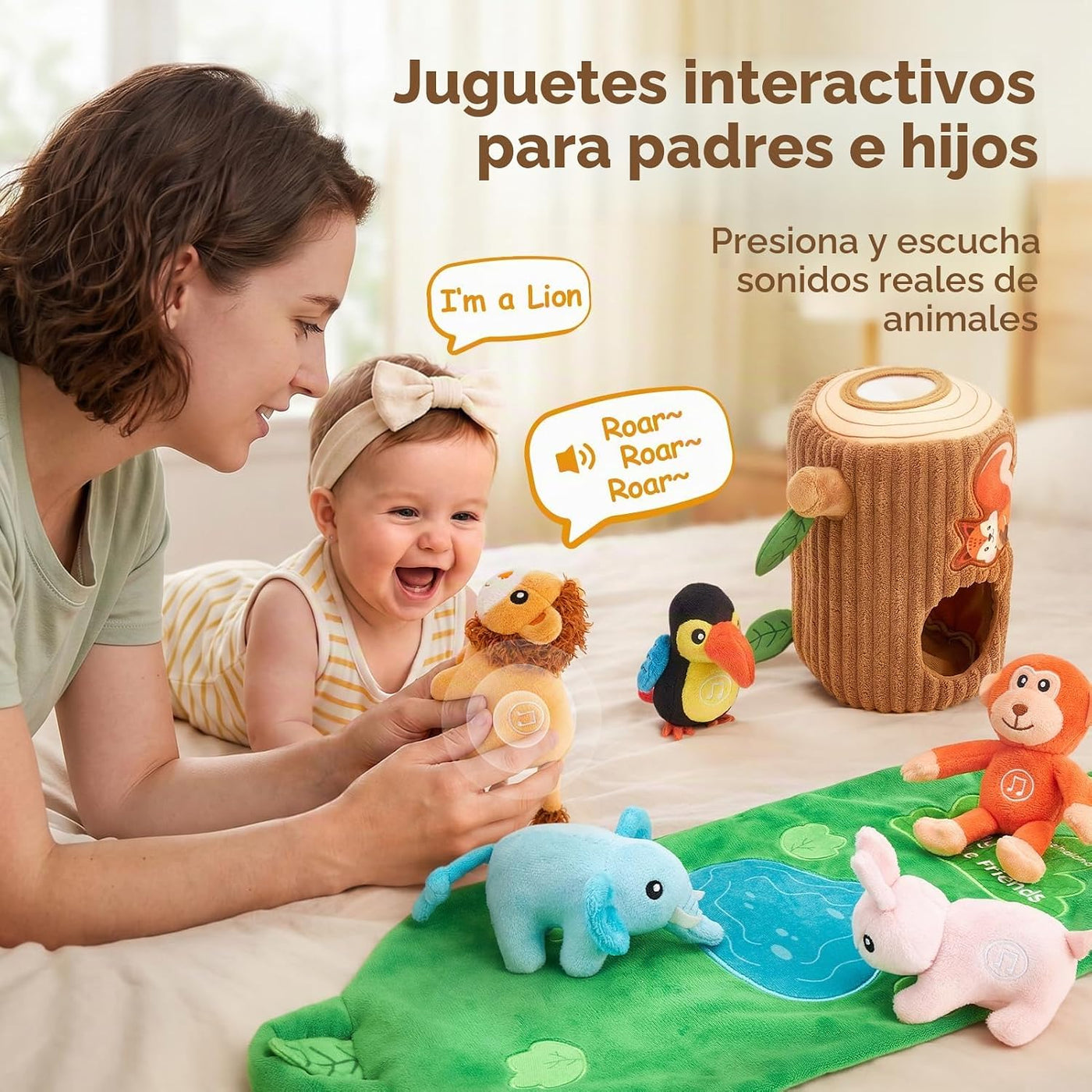 hahaland Juguetes para bebés de 6 a 12 meses, juego de animales de...