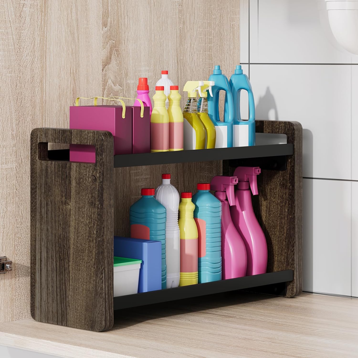 UJQSUN Organizador de mostrador de baño, estante de encimera de bañ...