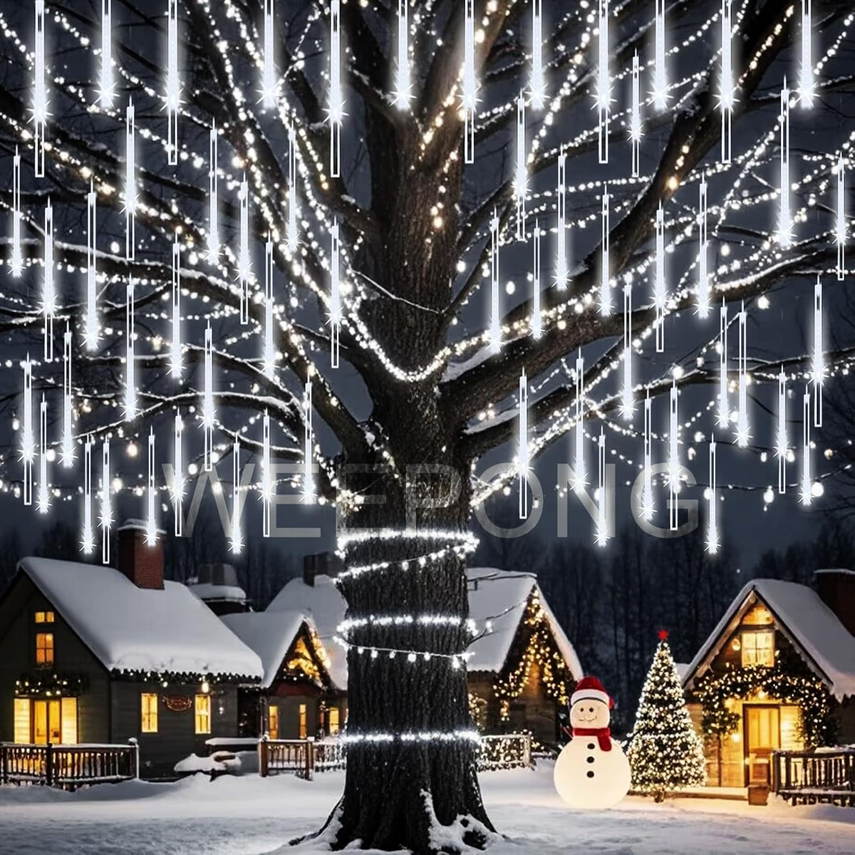 Weepong Luces de Navidad al aire libre 16 tubos 384 LED luces de ll...