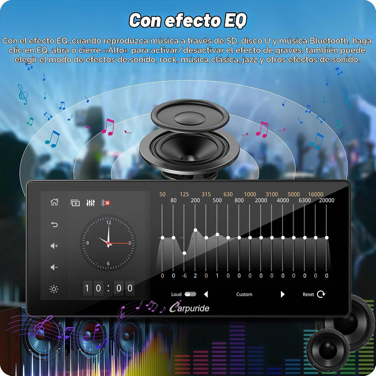 Carpuride W103 Pro 10.3" CarPlay Android Transmisor Bluetooth Auto...