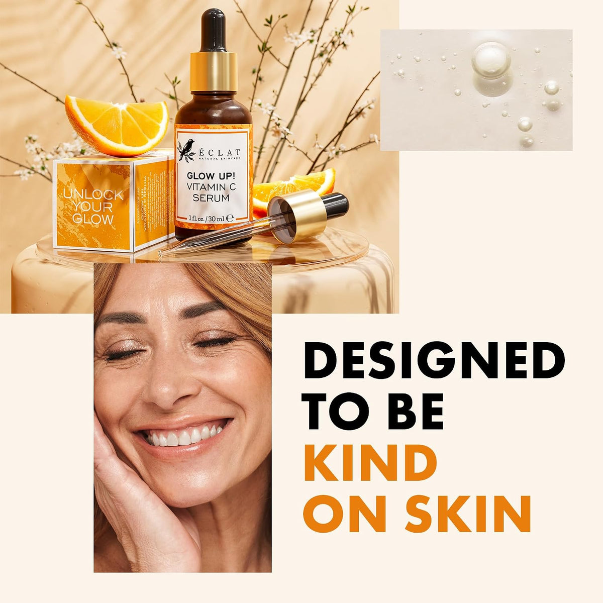 Suero facial con vitamina C, ácido hialurónico, ácido ferúlico y vi...