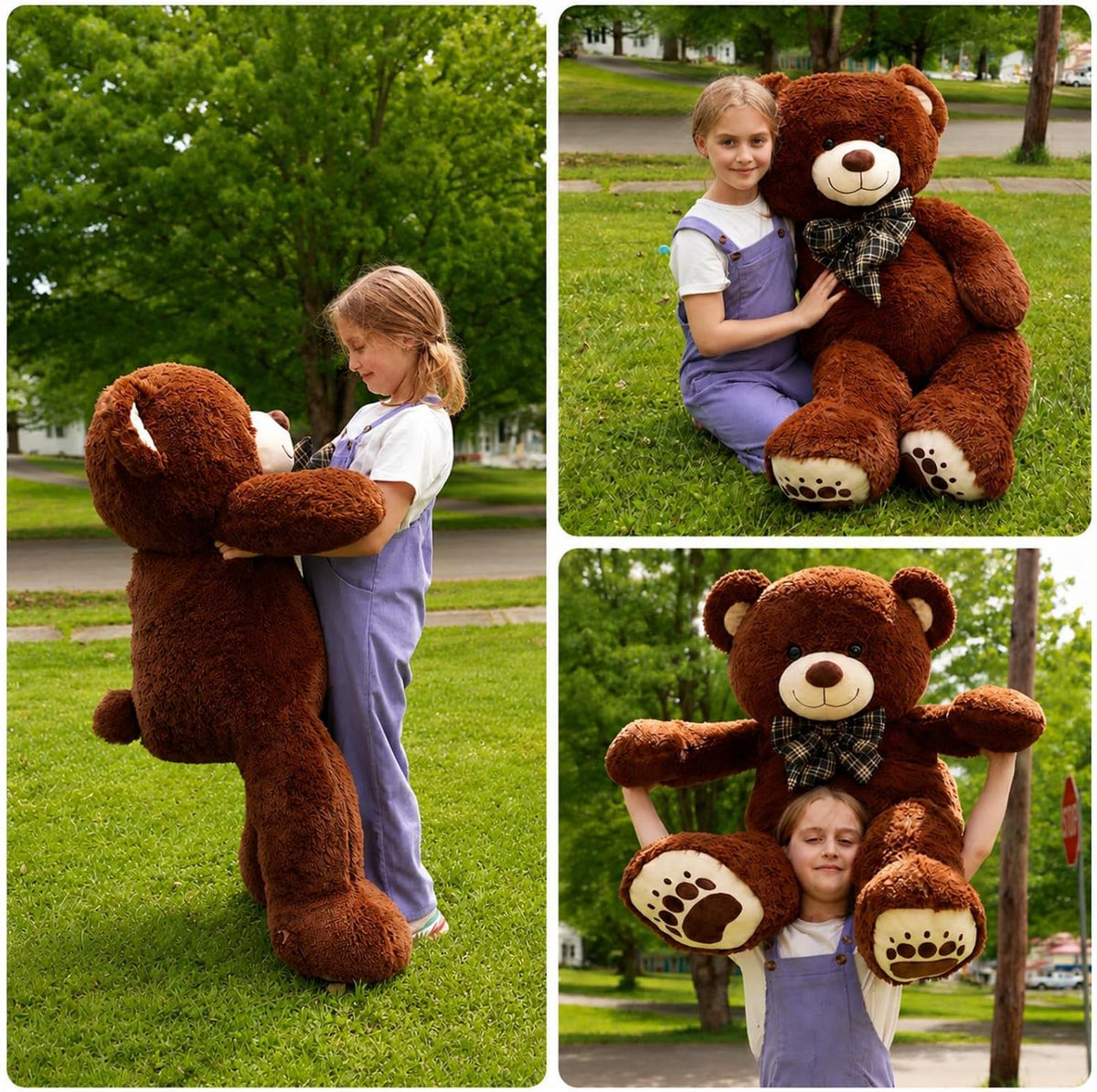 Karister Lifesize - Oso de peluche gigante de 4 pies, animal de pel...