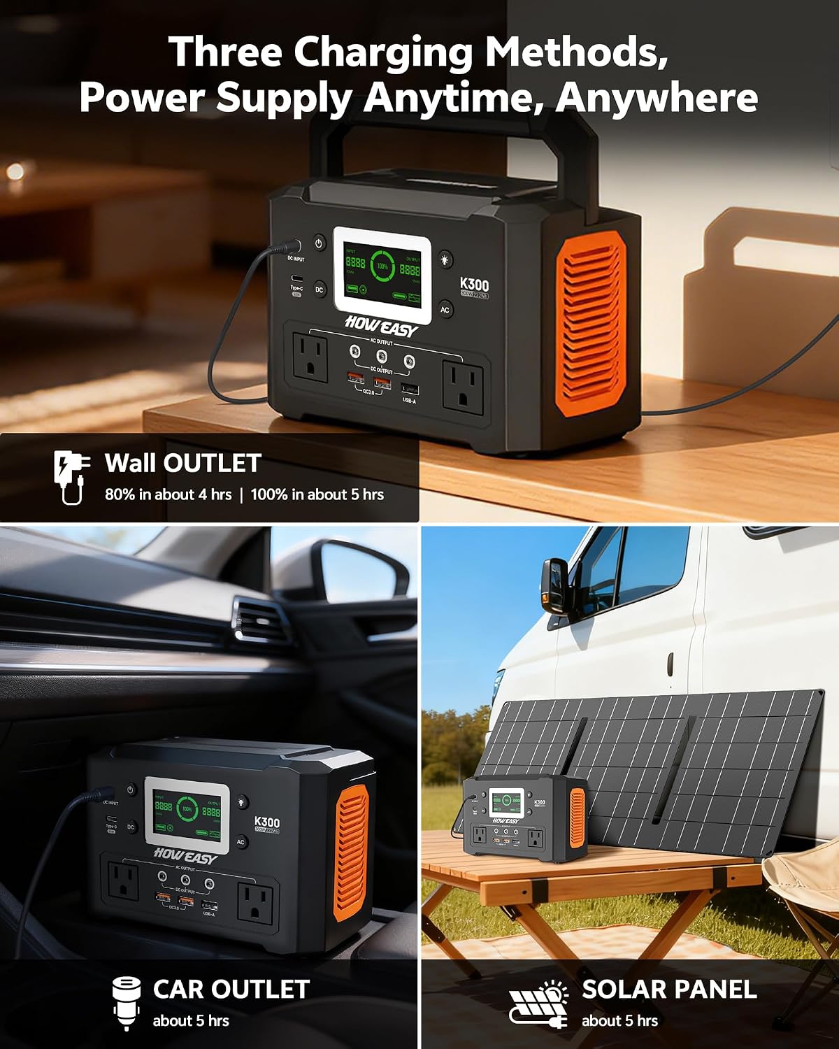 HOWEASY Estación De Energía Portátil 300W,Generador Solar 222Wh | T...