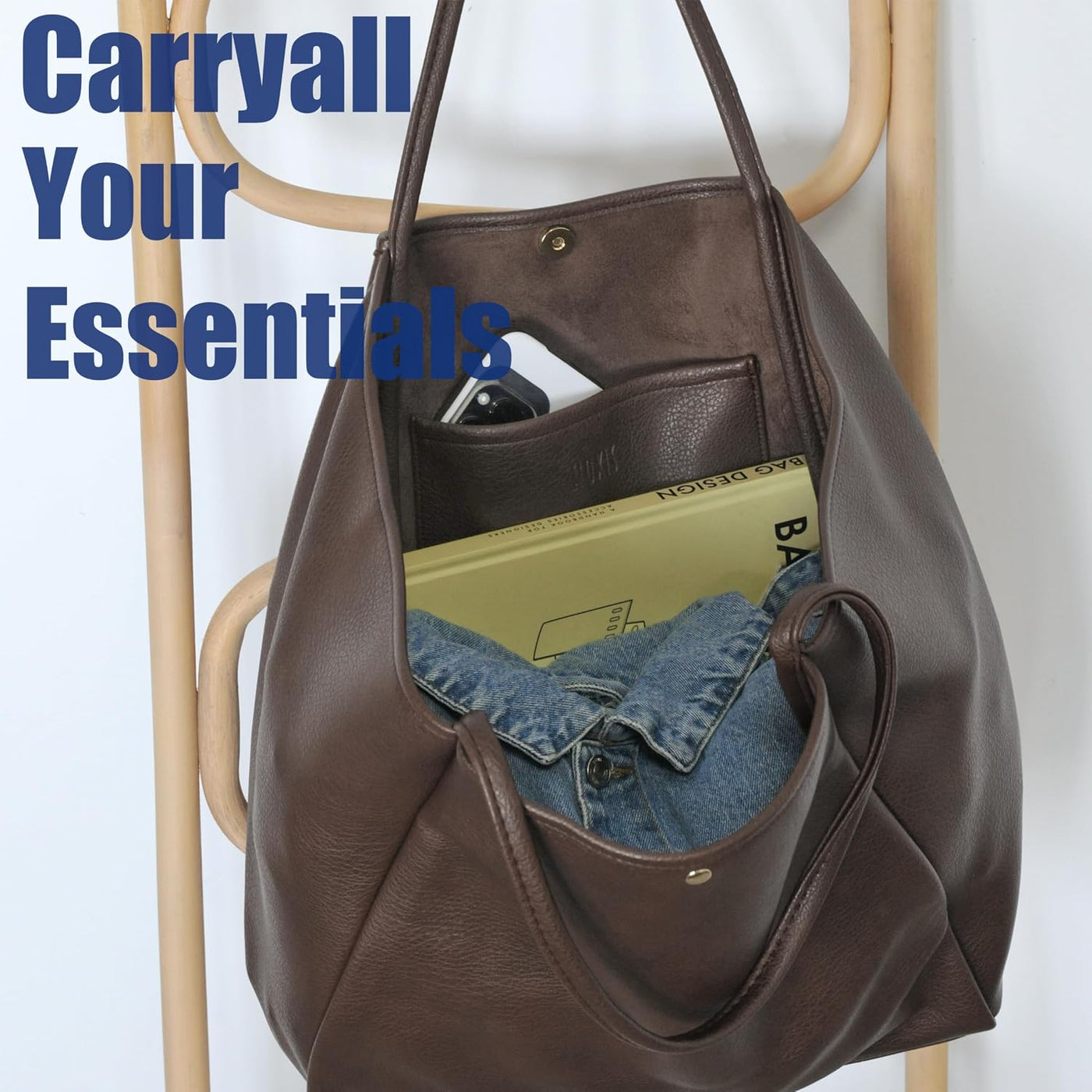 Bolso Tote de Cuero PU de Gran Tamaño para Mujer, Bolso de Fin de S...
