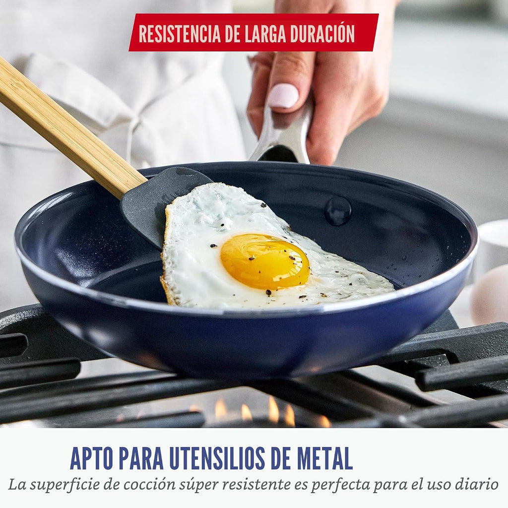 Blue Diamond - Sartén antiadherente de 8 pulgadas, sin PFAS, sartén...
