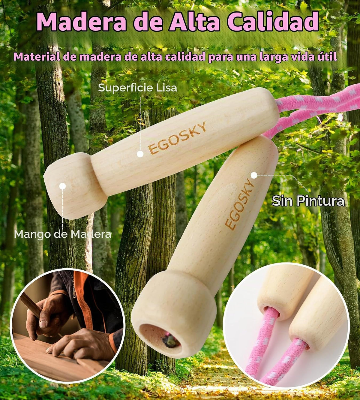 EGOSKY - Cuerda de saltar para mujeres, hombres y niños, cuerda de...
