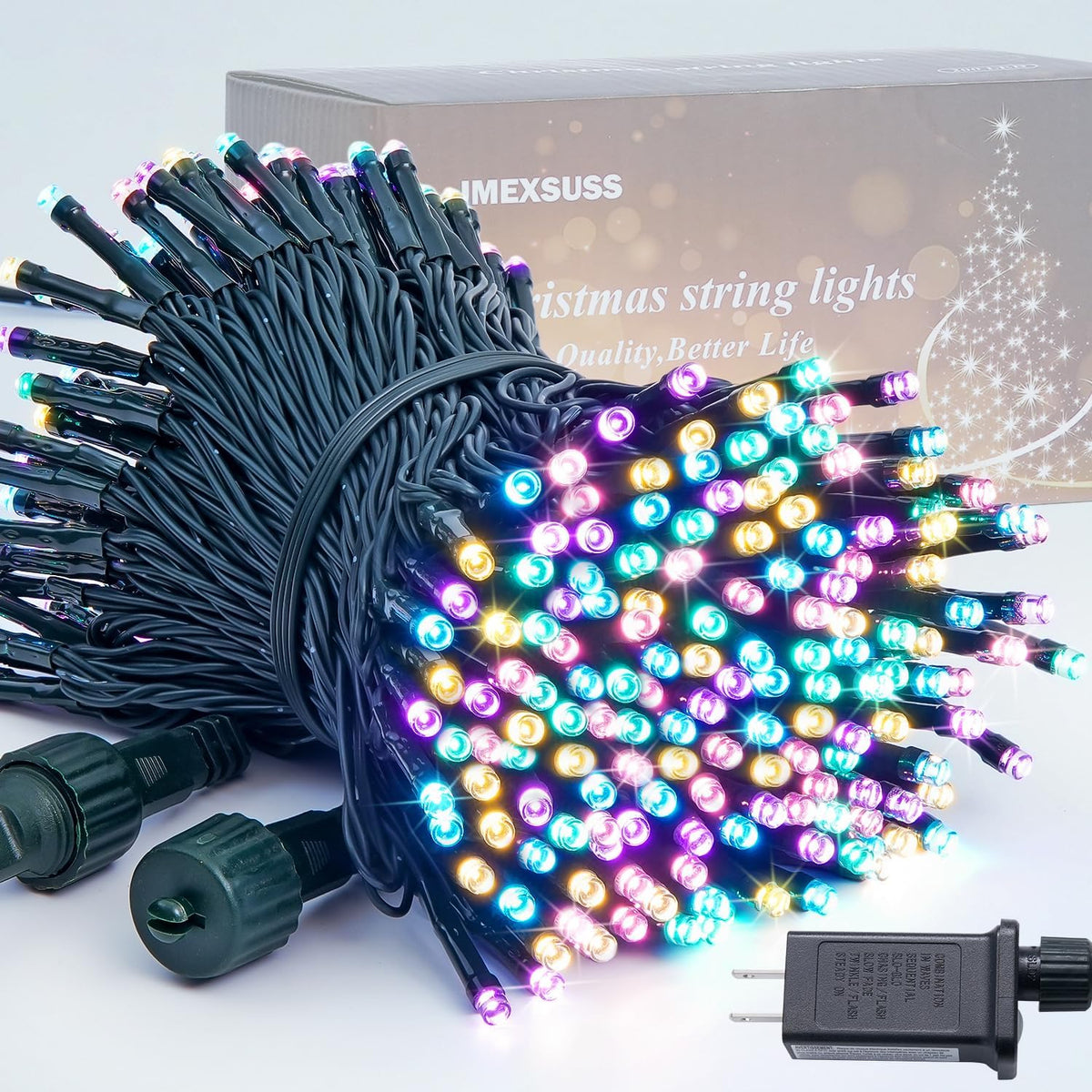 JMEXSUSS 250 luces LED de Pascua para interiores y exteriores, tira...