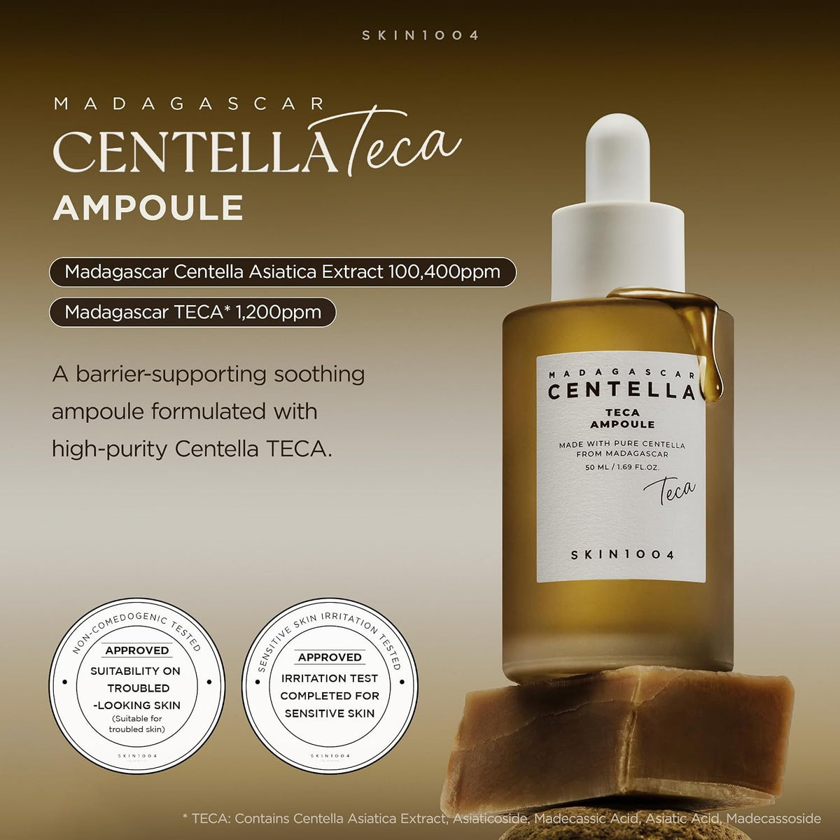 SKIN1004 Madagascar Centella TECA Ampolla, suero facial con tecnolo...