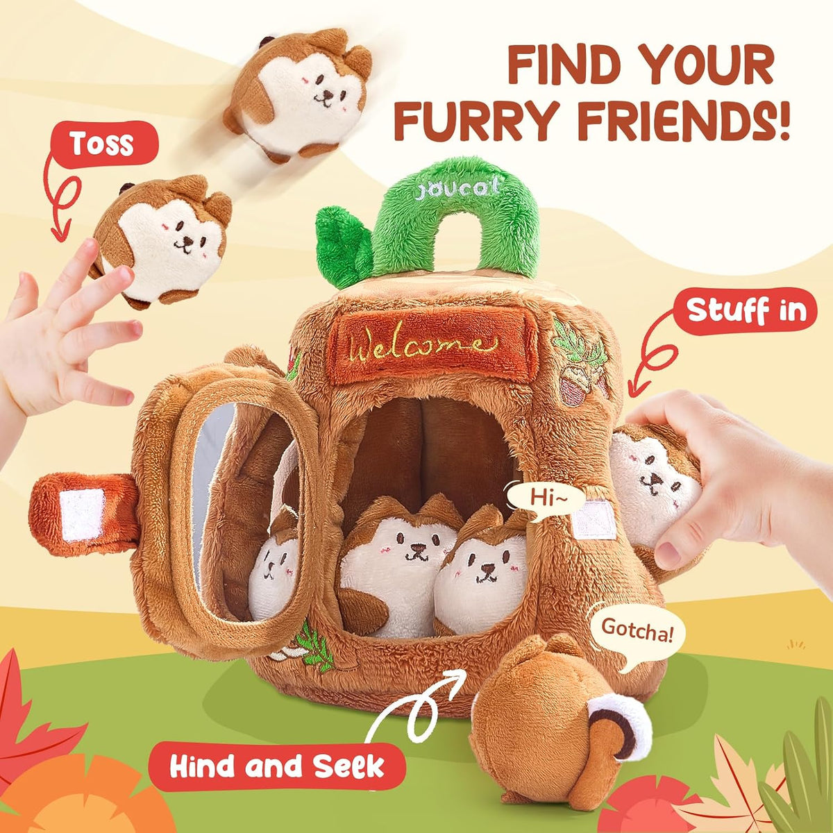 JoyCat Juguetes para bebés de 6-12 meses - Casa de árbol suave para...