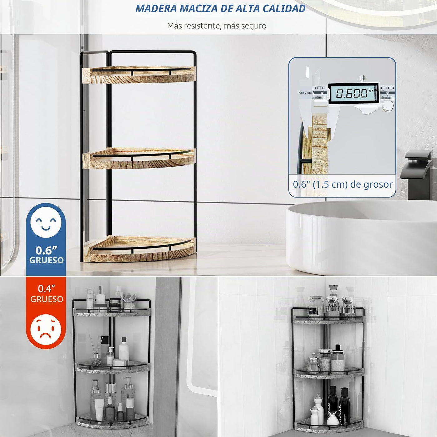 CeleVista Organizador de Rincón para Encimera de Baño, Organizador...