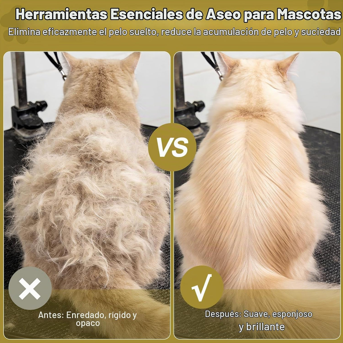 Tivray Cepillo de pelo para perros, cepillo para quitar pelo de mas...
