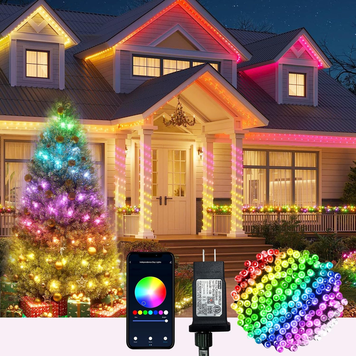 Dreicht Guirnalda de luces inteligentes de Navidad, 131 pies, 400 l...