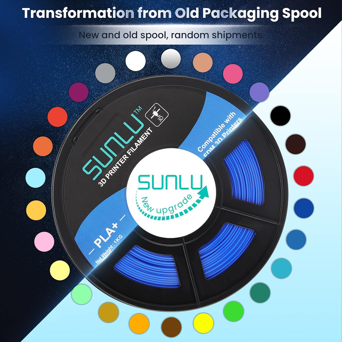 SUNLU - Filamento PLA Plus para impresora 3D, 1.75\u202Fmm, 4 paque...