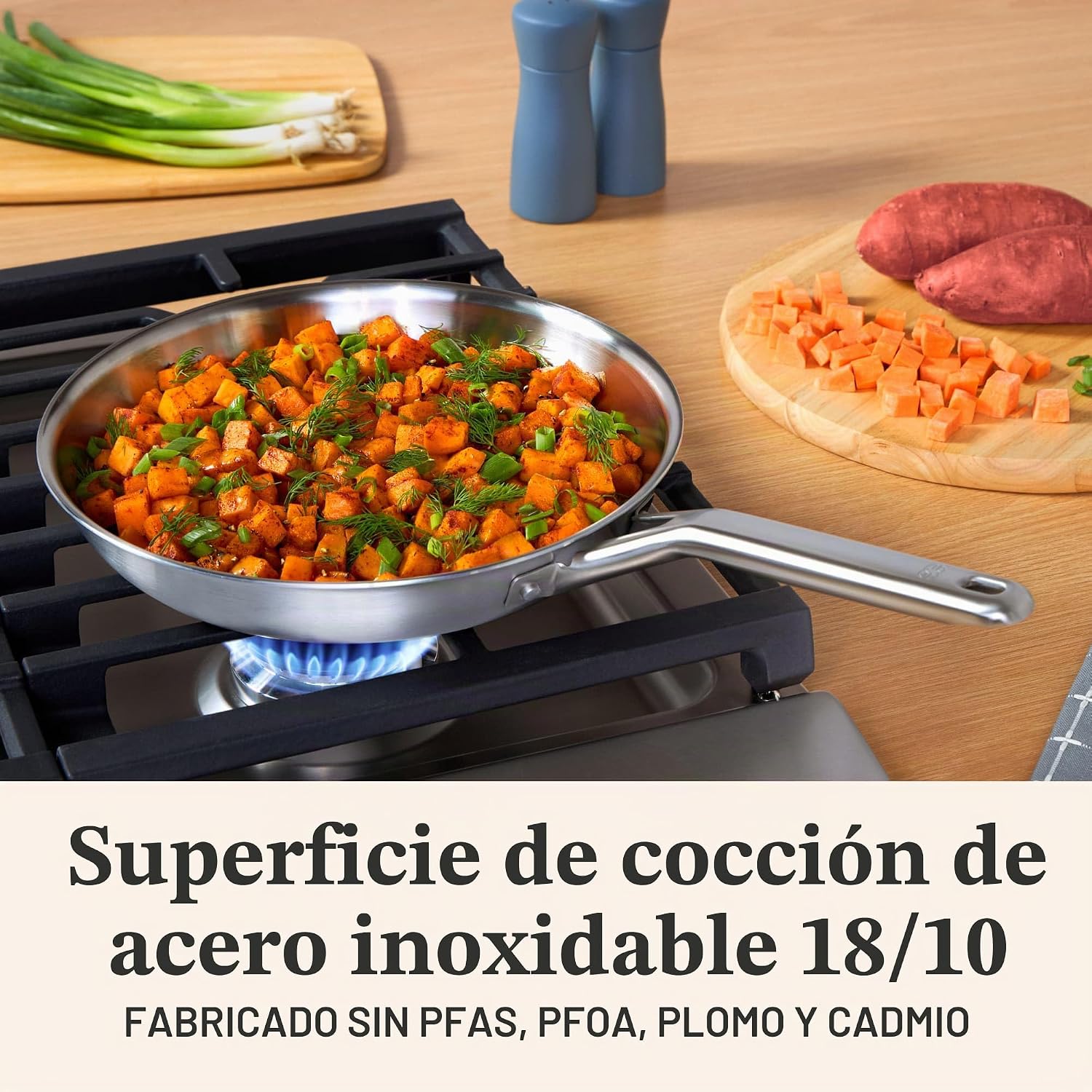 Calphalon Juego de utensilios de cocina de acero inoxidable de 8 pi...
