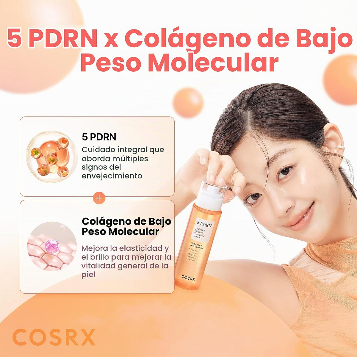 COSRX 5 PDRN Suero de colágeno, antienvejecimiento, piel de cristal...