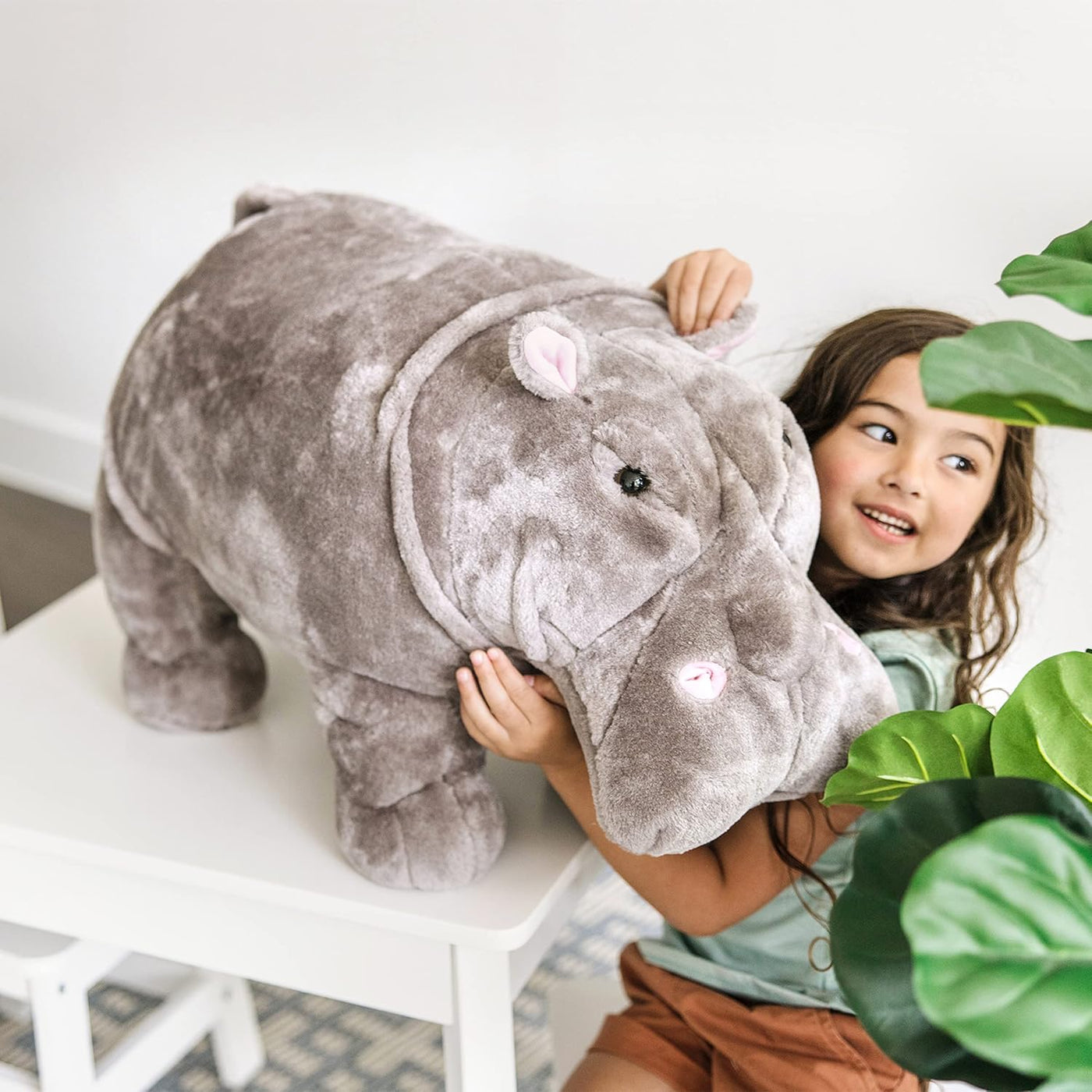 Melissa &amp; Doug Hipopótamo gigante - Animal de peluche realista...
