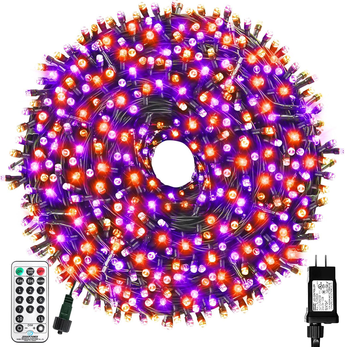 MZD8391 - Luces de Halloween naranjas y moradas para interiores y e...