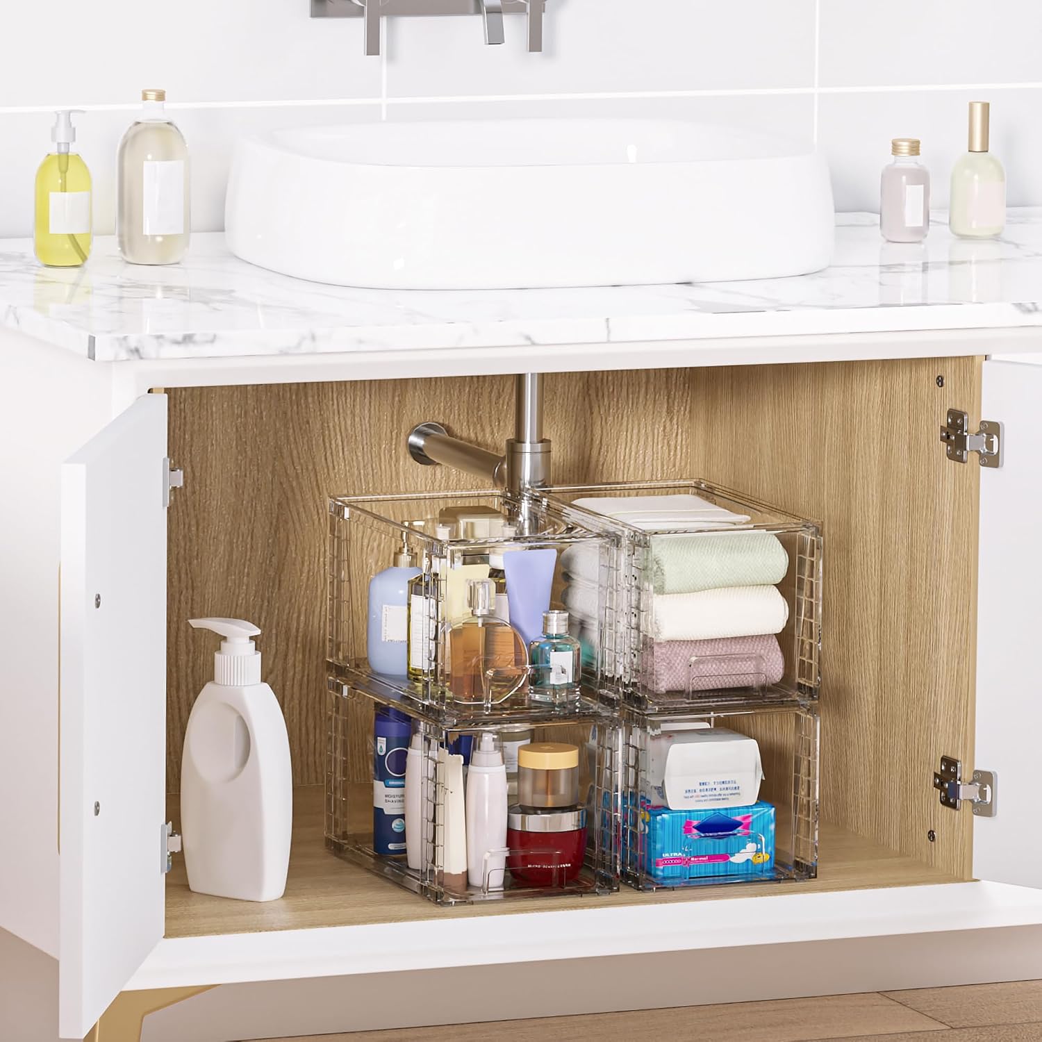 Vtopmart Paquete de 2 Cajones de Almacenamiento Apilables Grandes,...