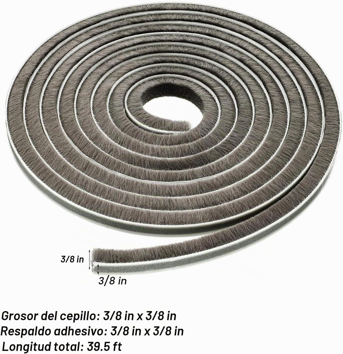 Jetec 2 unidades autoadhesivas de pelotaje gris | 3\/8 x 3\/8 pulga...