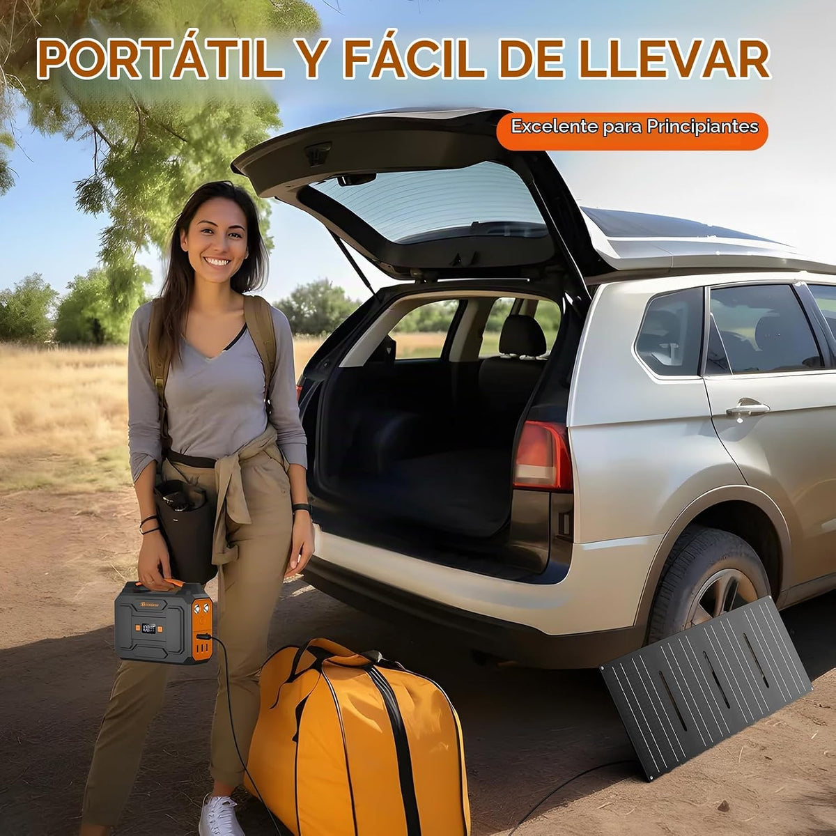 Generador Solar Portátil con Panel, Estación de Energía Portátil de...